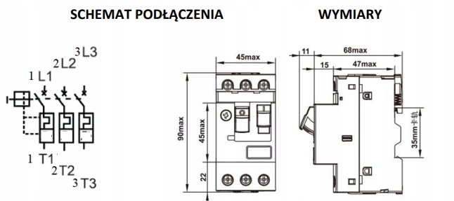 Wyłącznik silnikowy VCX GV-2 0.25A-0.4A Producent Gacia