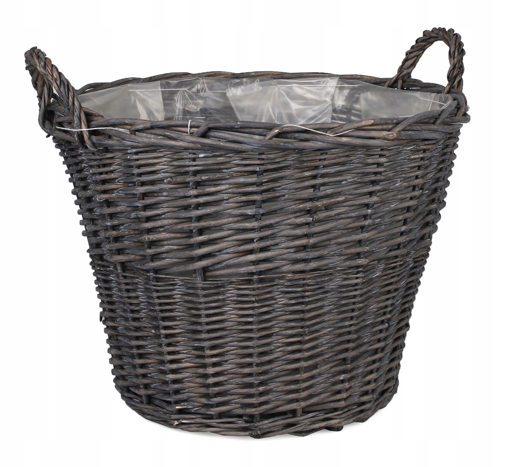 

Okrągły Kosz Wiklinowy Z Uchwytami 42x42x33/39 cm