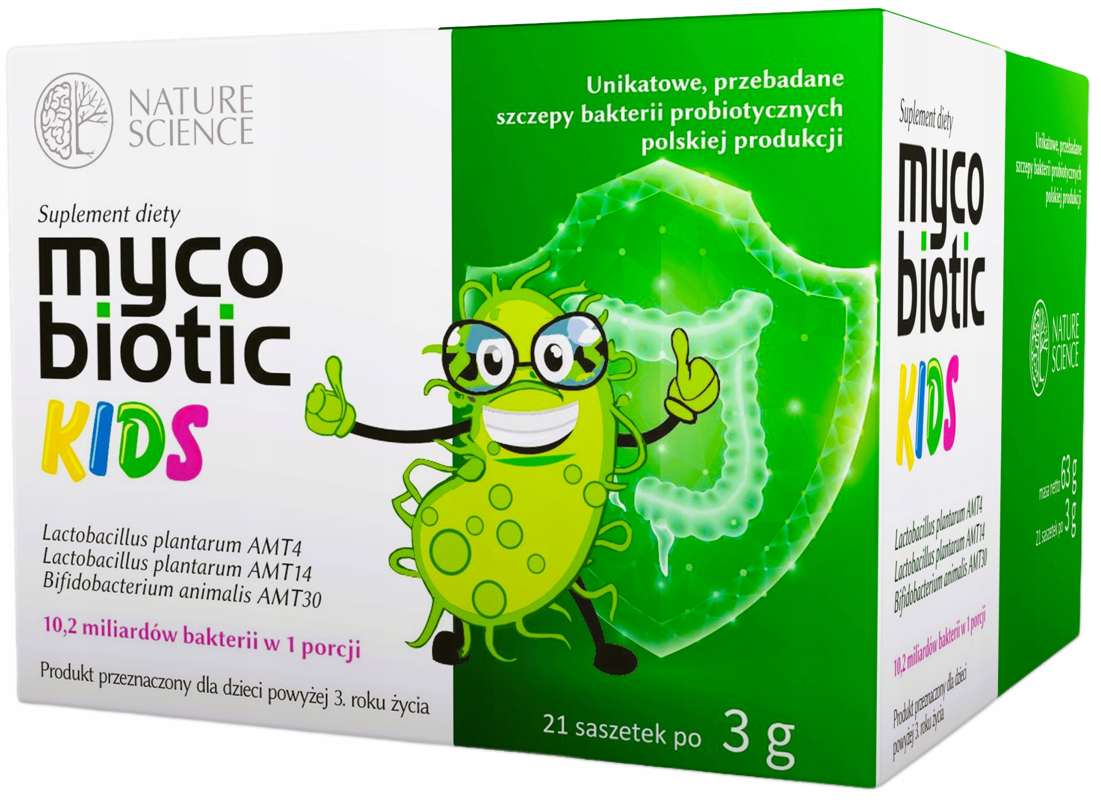 Nature Science Mycobiotic Kids Probiotyk Dla Dzieci 3+ Szczepy bakterii 63g