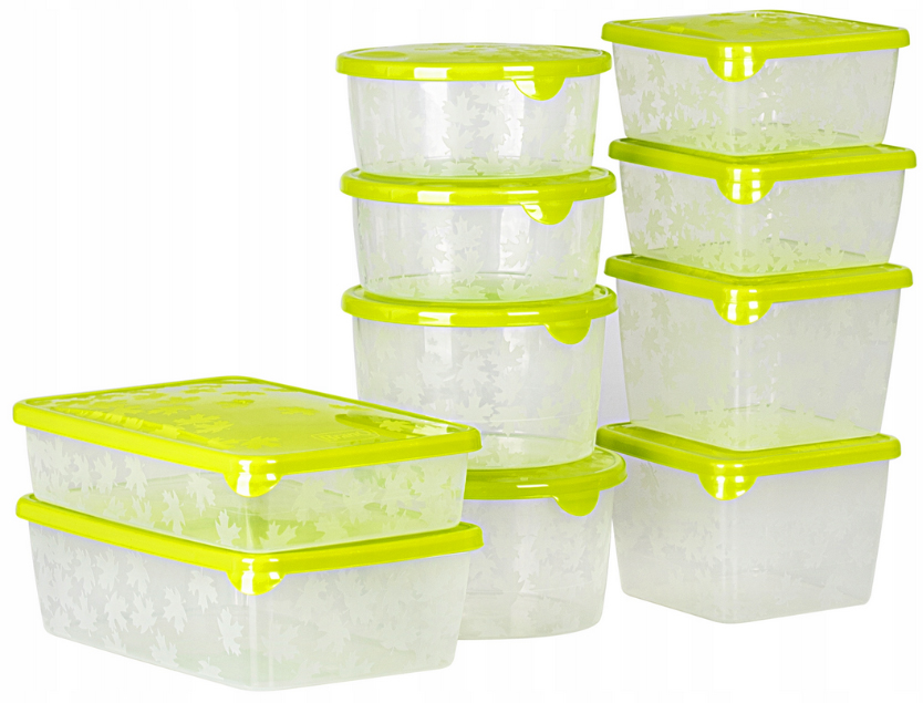 

Pojemniki Na Żywność Zestaw Komplet 10x Plastikowe