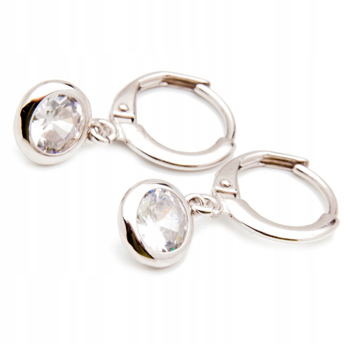 Stříbrné náušnice 925 s bílými zirkony kruhy