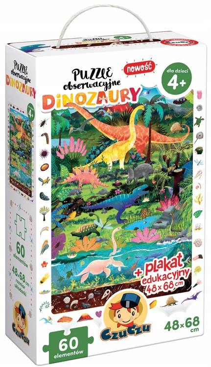 

Puzzle obserwacyjne CzuCzu Dinozaury 60 el. 490944