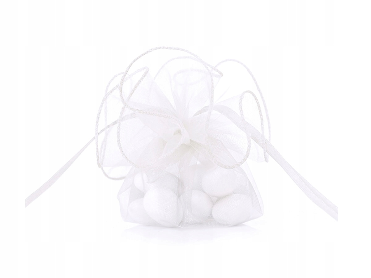 

Woreczki z organzy dla gości - białe 26cm - 20 szt