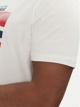 napapijri Męskie T-Shirt NAPAPIJRI-NP0A4IE52061 S-lari Ss White Heron Biały