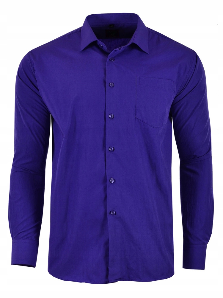 

38/39 Koszula Gładka Jagodowa Długi Rękaw