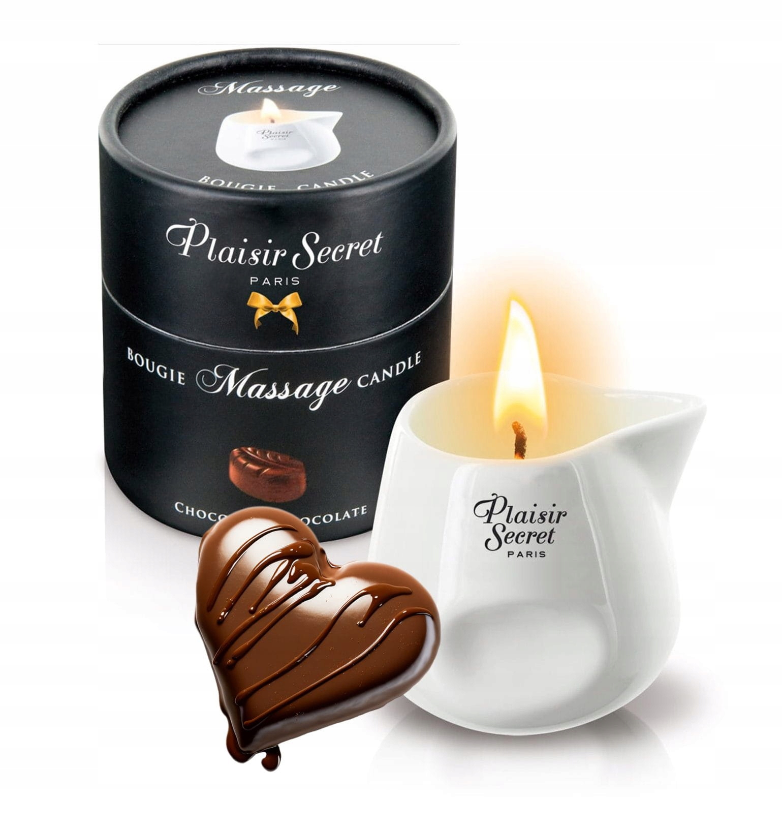 Přírodní masážní svíčka Plaisirs Secrets Čokoláda 80 ml