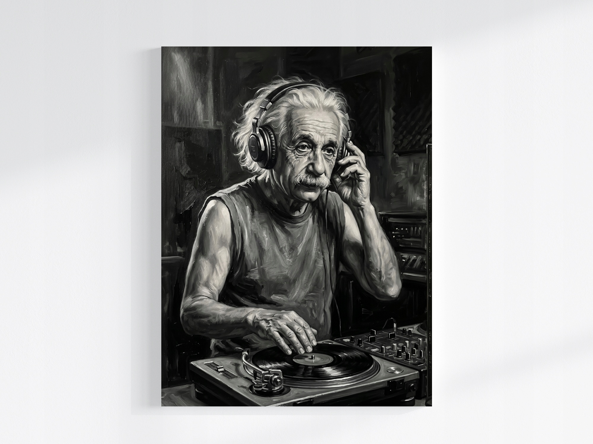 Obraz Na Plátně Canvas Portrét Párty Hudba Dj Didžej Albert B&w 60x80