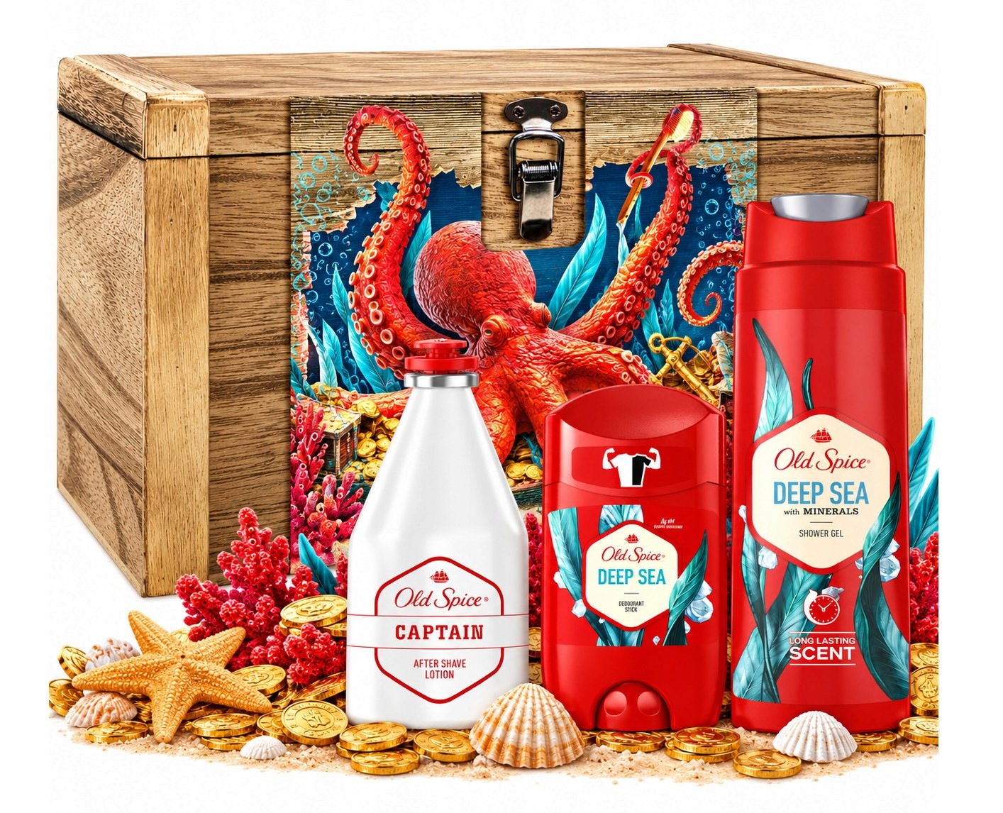 Old Spice Zestaw Prezentowy Skrzynia Skarbów Żel Dezodorant After Shave