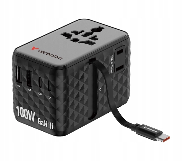 Verbatim 30191 100W 1x kabel USB-C PD3.0 QC4+ Black
