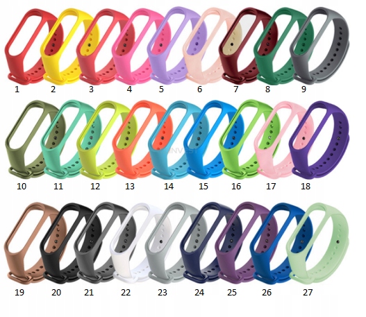 OPASKA PASEK DO XIAOMI MI BAND 3/4 WIELE KOLORÓW EAN (GTIN) 5900000045160