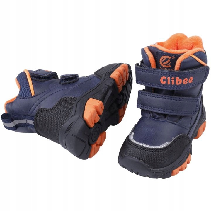 Botki śniegowce dziecięce sportowe mocno ocieplane Kod producenta H-261DBLUE/ORANGE26