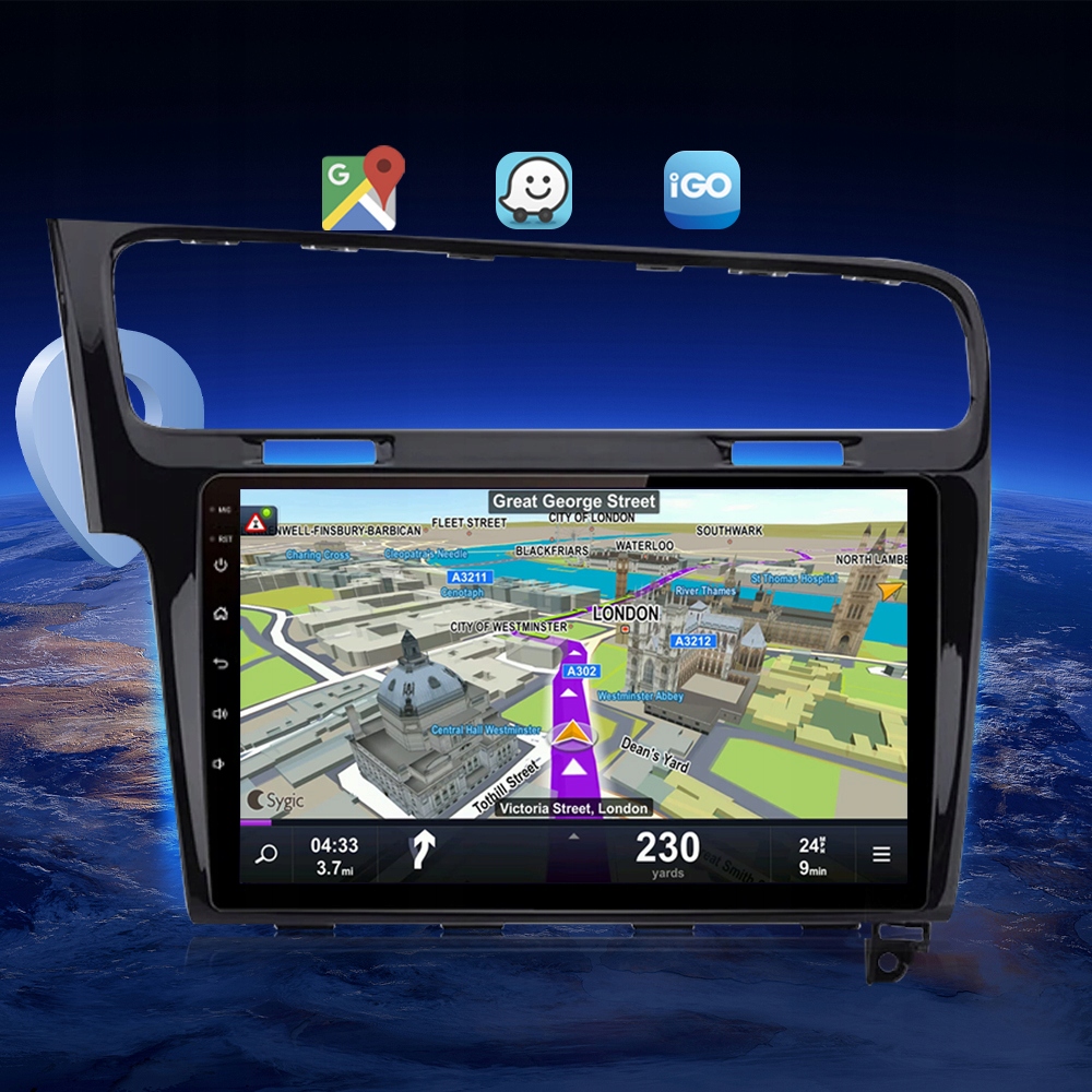 RADIO SAMOCHODOWE ANDROID 13 VW GOLF 7 2013-2017 CARPLAY ANDROID AUTO 2/64G Radio informacja RDS pasmo FM