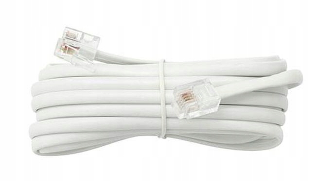 Kabel Przewód telefoniczny 20m 2x RJ11 6p4c biały