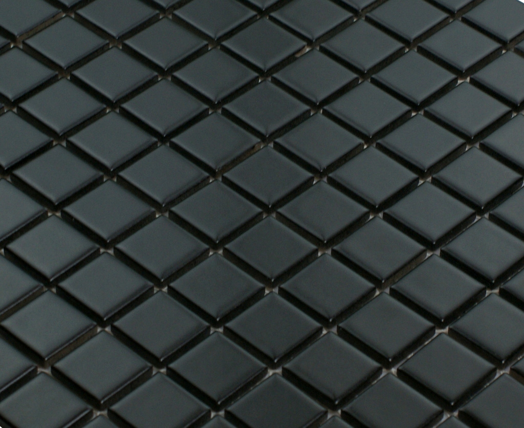 C MOZAIKA ceramiczna czarna, płytka czarna mat Wykończenie matowe
