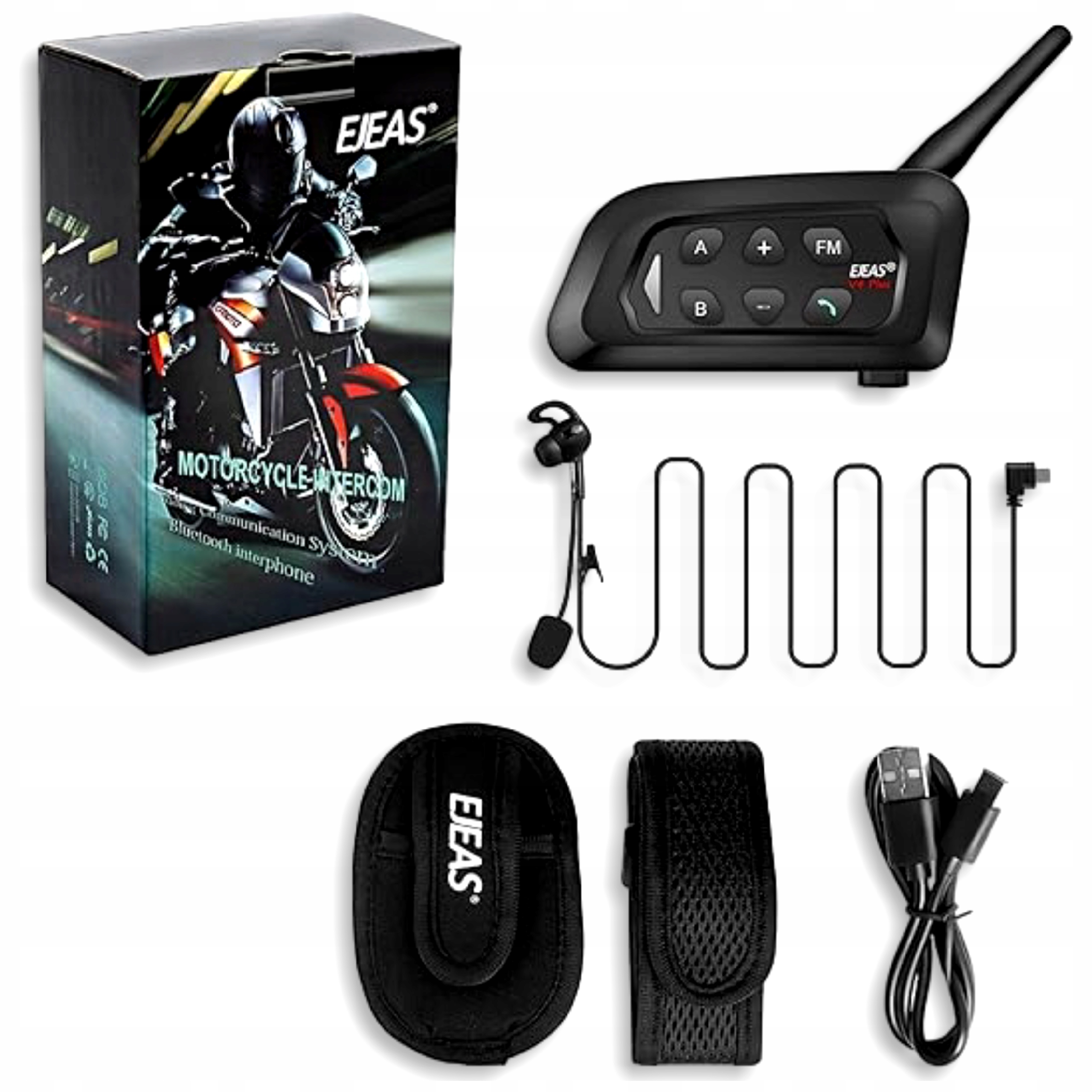 Interkom sędziowski motocyklowy Ejeas V4C Plus Bluetooth 5.1 1200m prawy