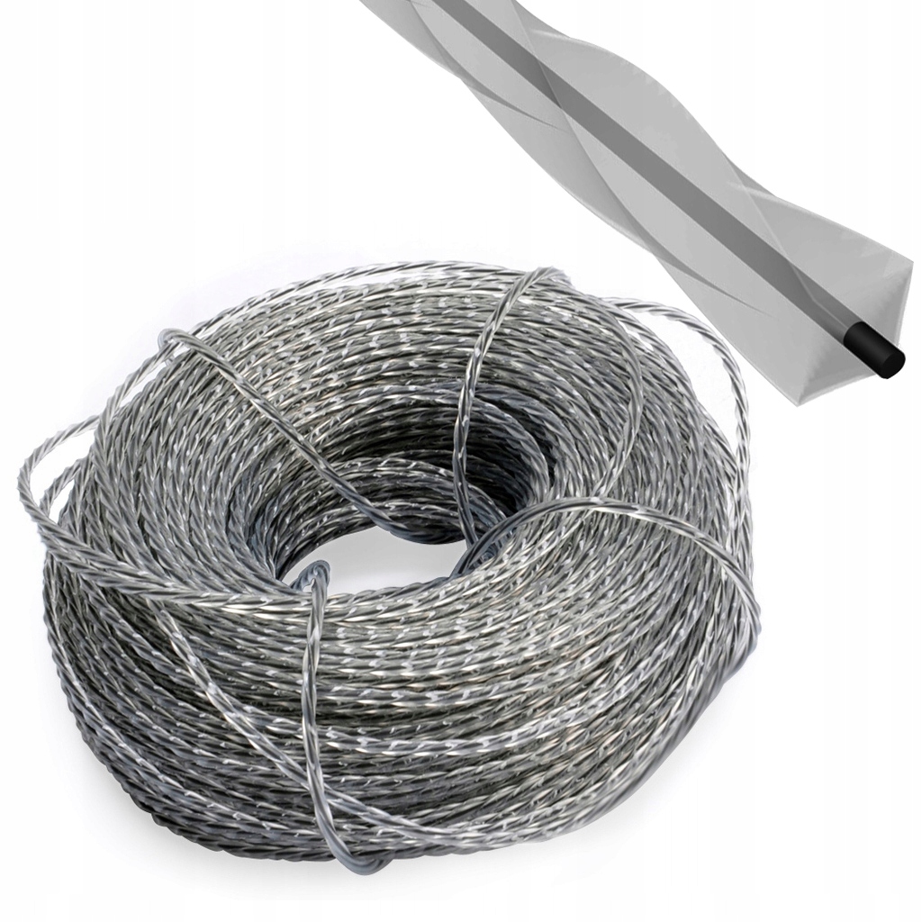 ŻYŁKA TNĄCA DO KOSY KARBOWANA 2,4mm 50m WZMOCNIONA