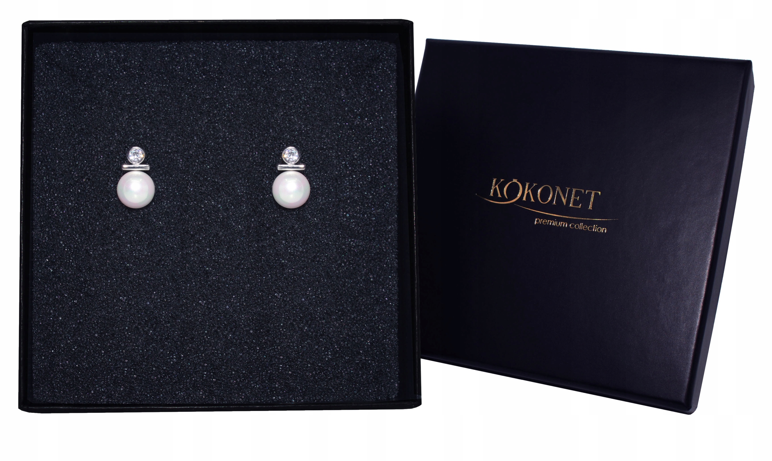 Drobne Srebrne kolczyki z perełką i cyrkonią BASIC