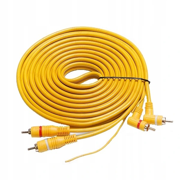 

Kabel Przewód Sygnałowy 2xRCA - 2xRCA Kątowe 5M