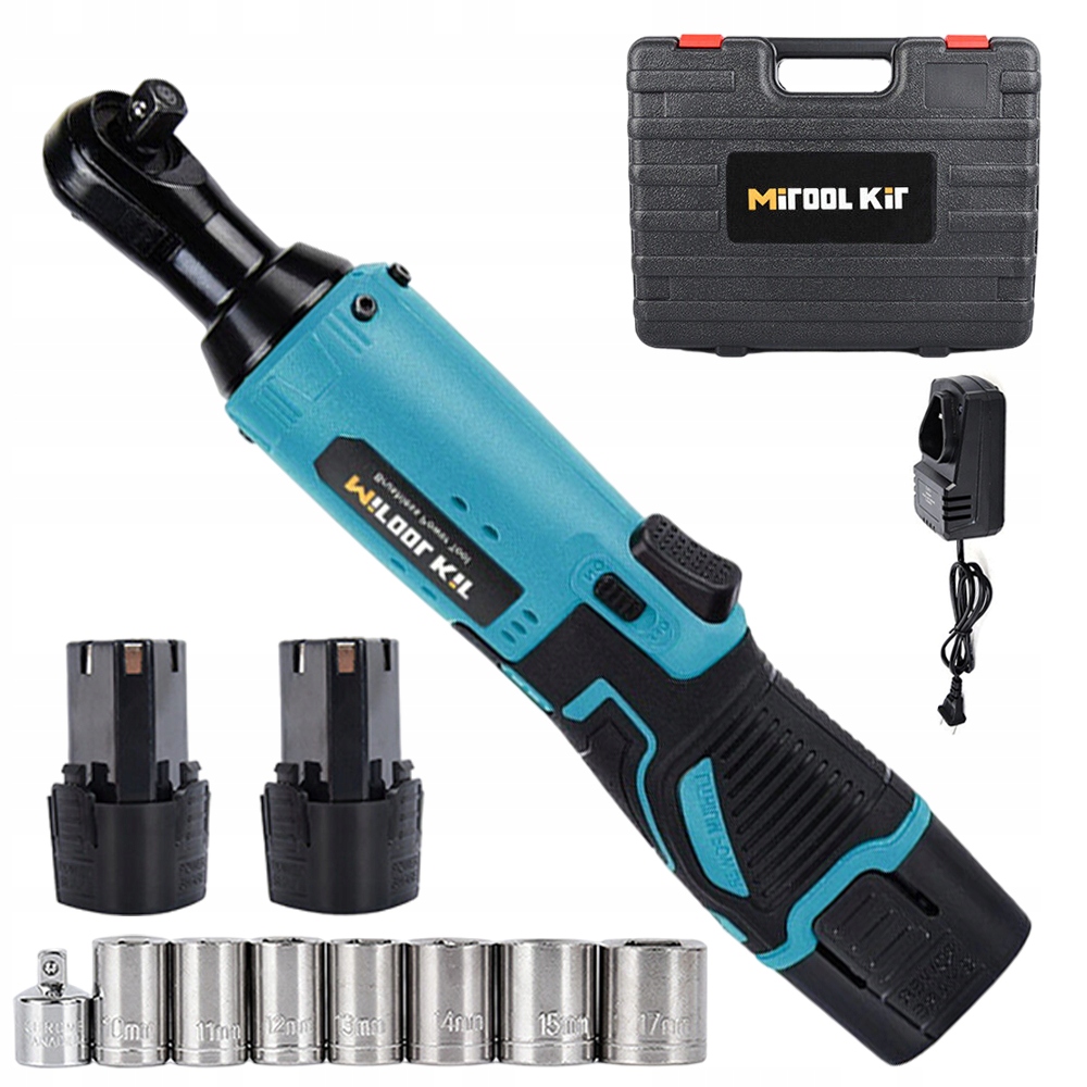 Pneumatická Klíčka Úhlová Led Akumulátorová 2x1500 mAh 8X Nástavce