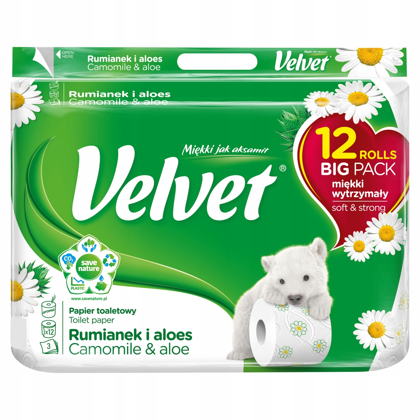 

Velvet Rumianek i aloes Papier toaletowy 12 rolek