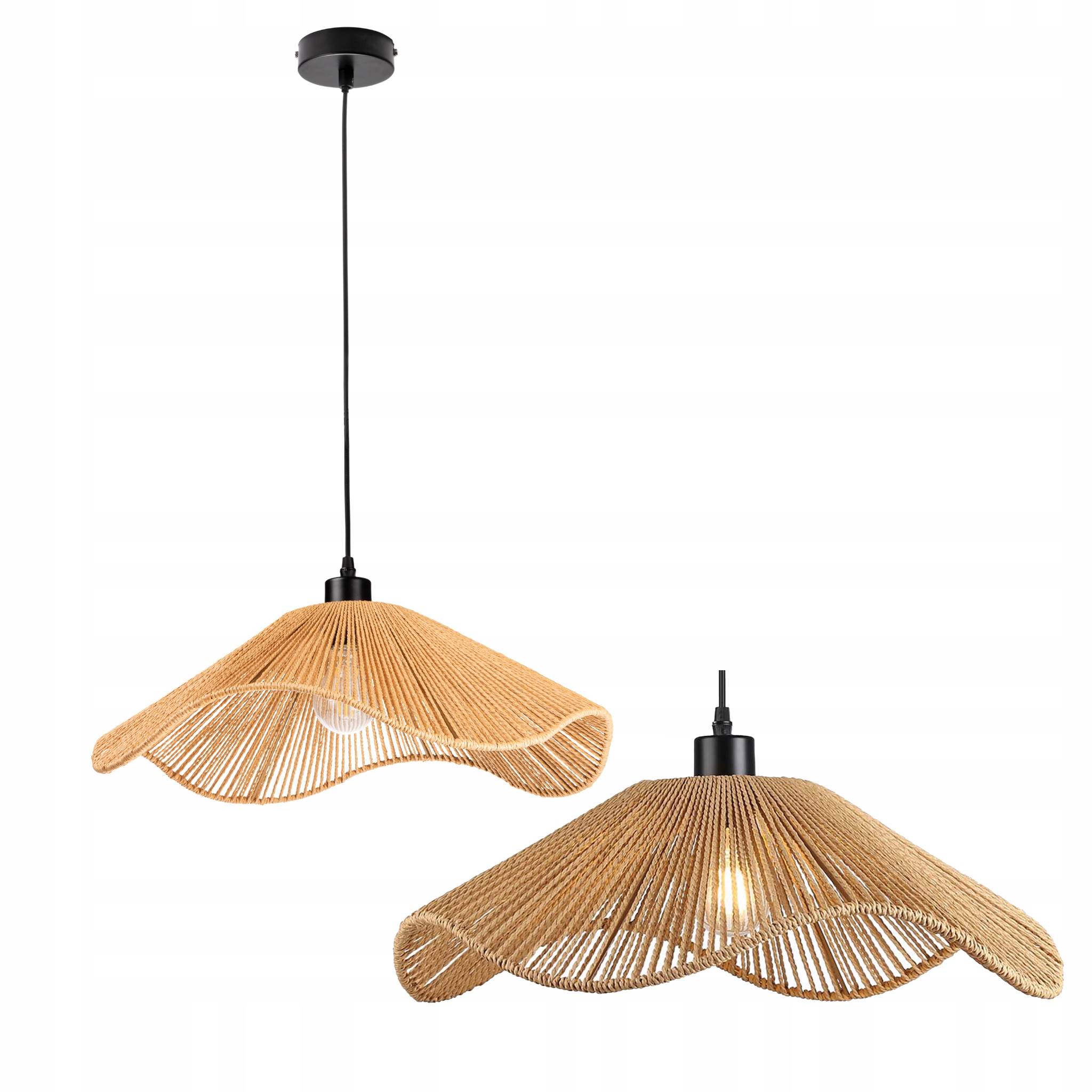 Lampa wisząca Lightlogic LL Wernic 03 E27 boho lekka ciepły brąz kapelusz