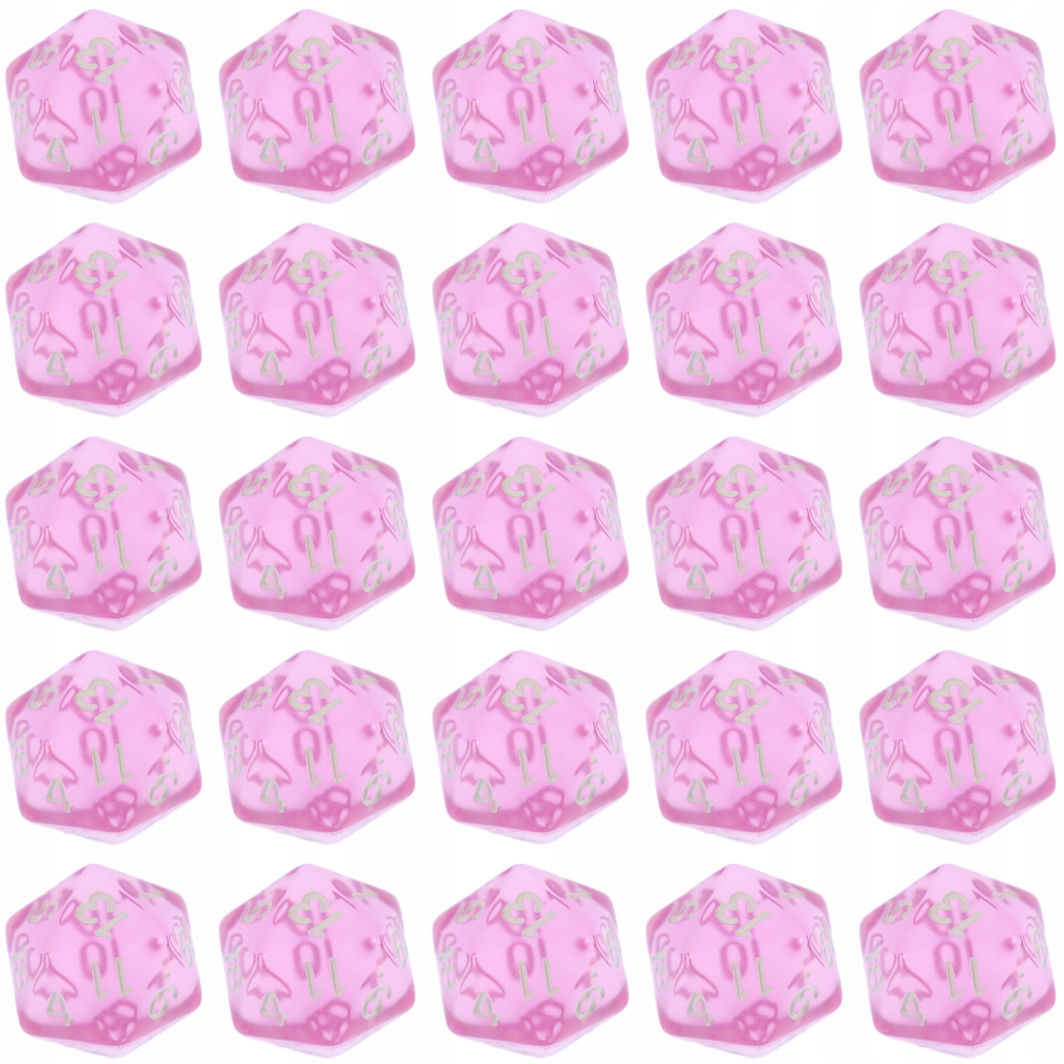 ZESTAW 25 KOSTEK K20 RPG NIBYLANDIA KOŚĆ DWUDZIESTOŚCIENNA