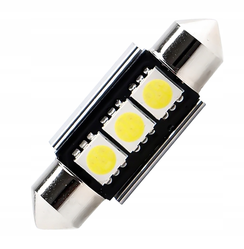 Żarówka Rurka C5W C10W 41mm 3 Led Smd 5050 Canbus wnętrze bagażnik biała