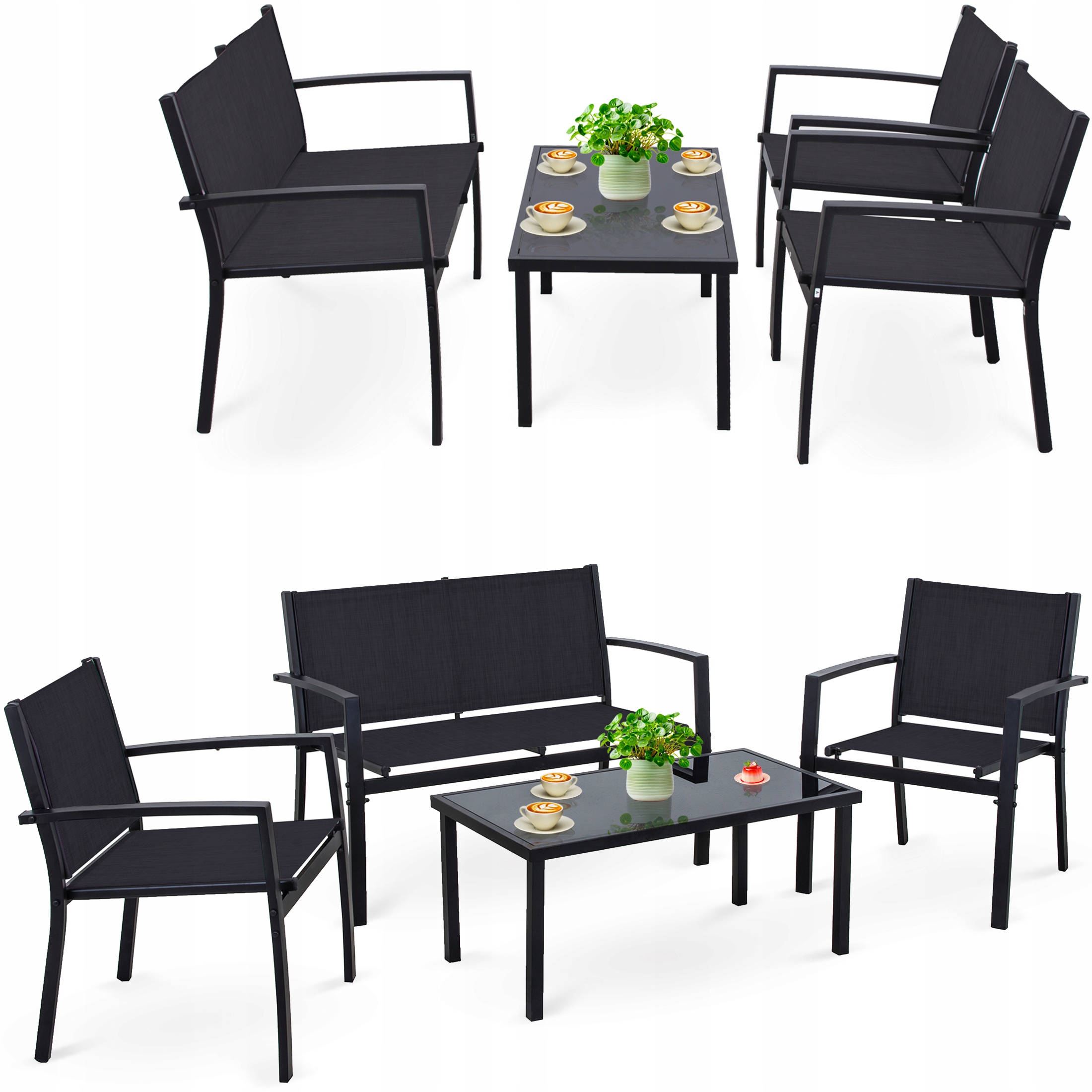 Záhradný Nábytok Set komplet na terasu záhrada Stôl kreslá pohovka