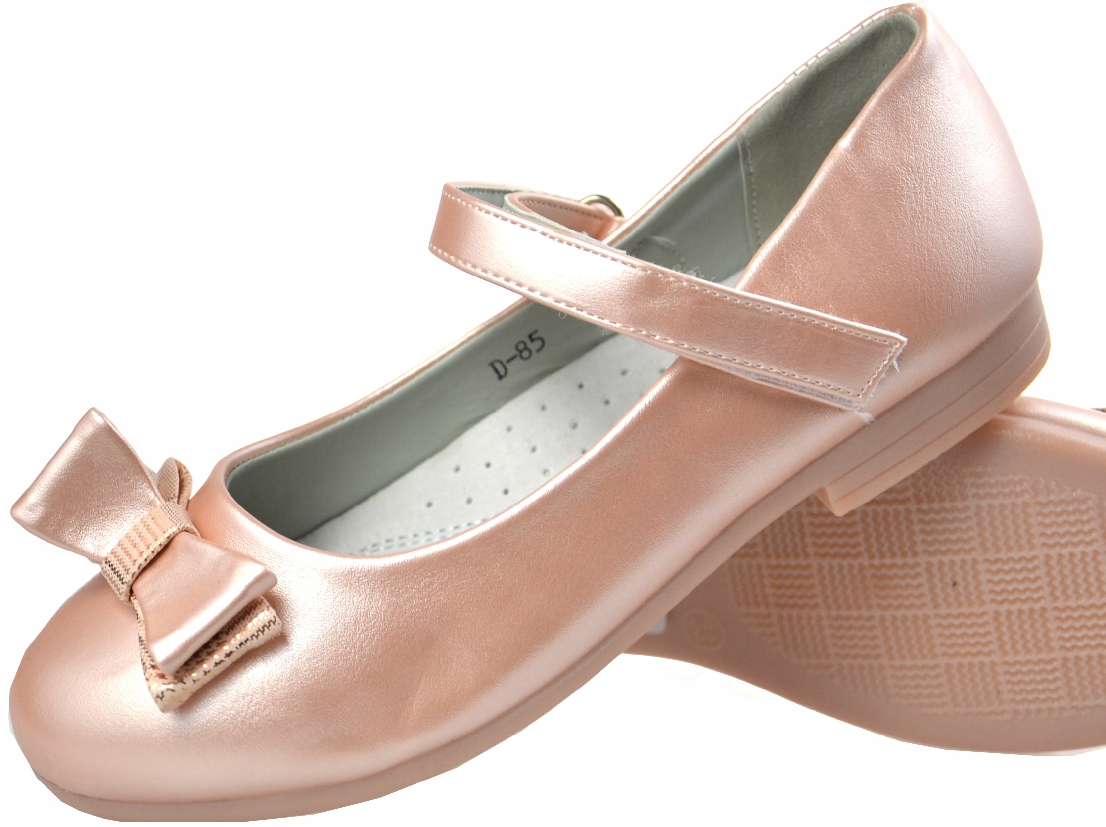 Skóra Kokarda PANTOFELKI Wyprofil SKÓRA Różowe r34