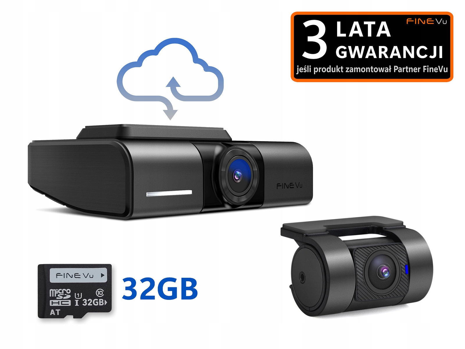 FineVu GX1000 Cloud rekordér 2xQHD WiFi Gps Hdr Ai radary 32GB karta