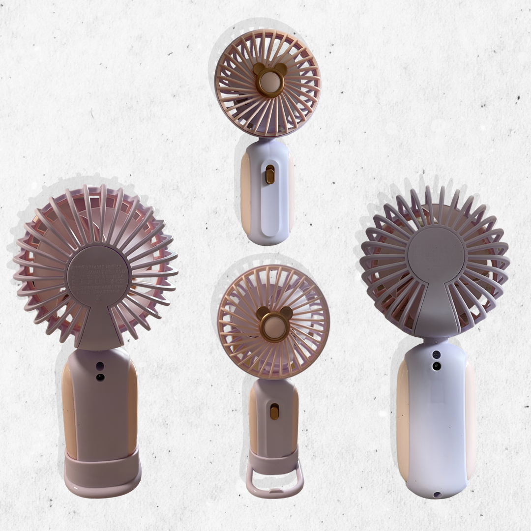 MINI WENTYLATOR USB DO ŁADOWANIA - RÓŻ Z FIOLETEM - 677-54 Zasilanie USB