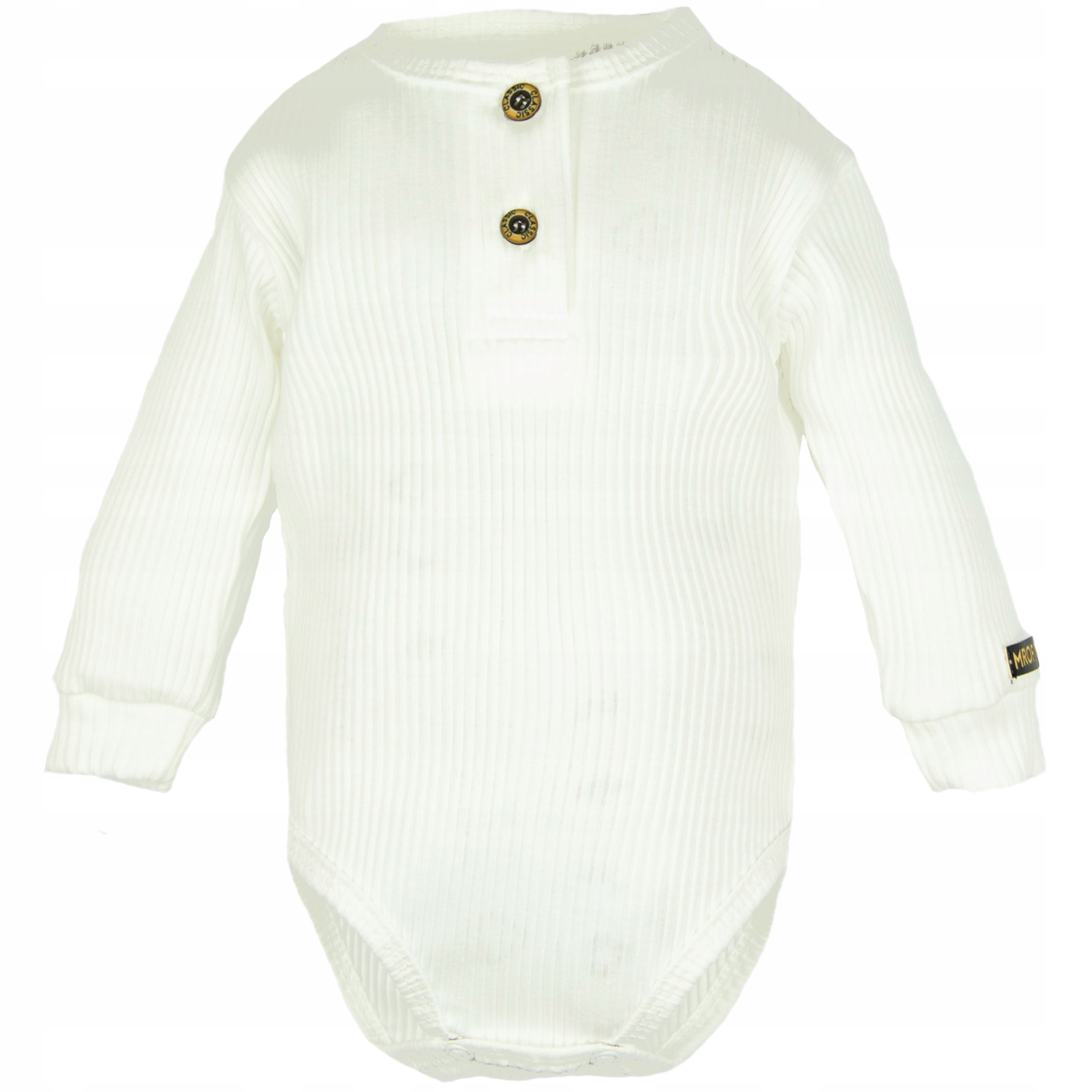 

Eleganckie Body Polo prążek białe 74 długi rękaw