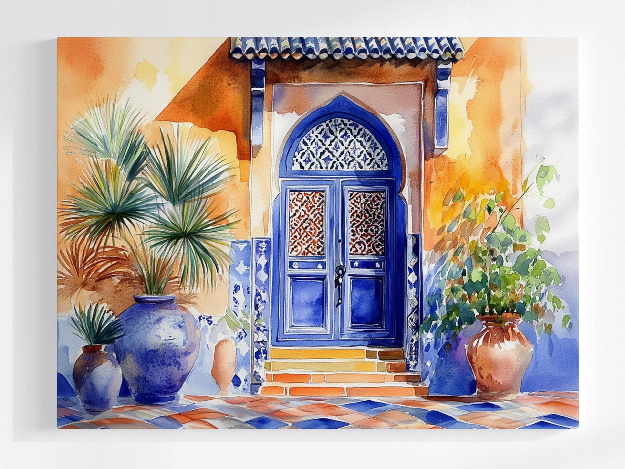 Obraz Na Plátně Canvas Arabská Architektura Maroko Dveře Keramika 100x75