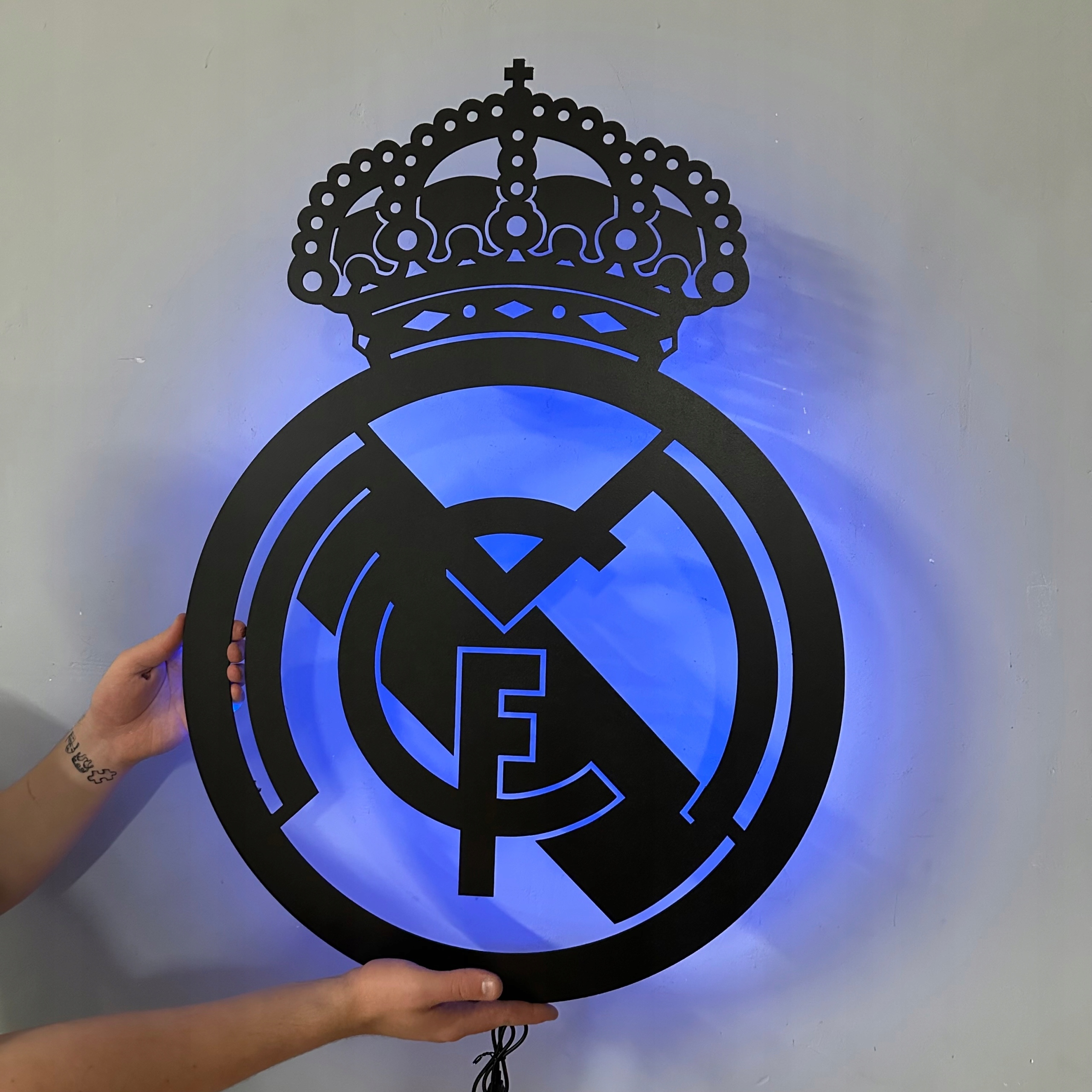 Noční Lampa Led Real Madrid Nástěnná Dekorace Dřevěný 3D obraz Dárek
