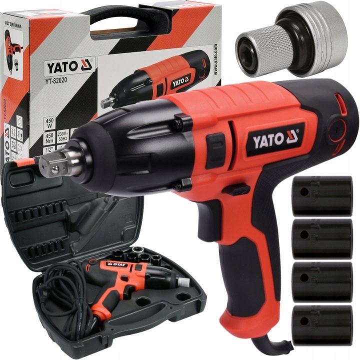 Yato Elektryczny Klucz Udarowy 1/2"450W 450Nm Nasadki W Zestawie