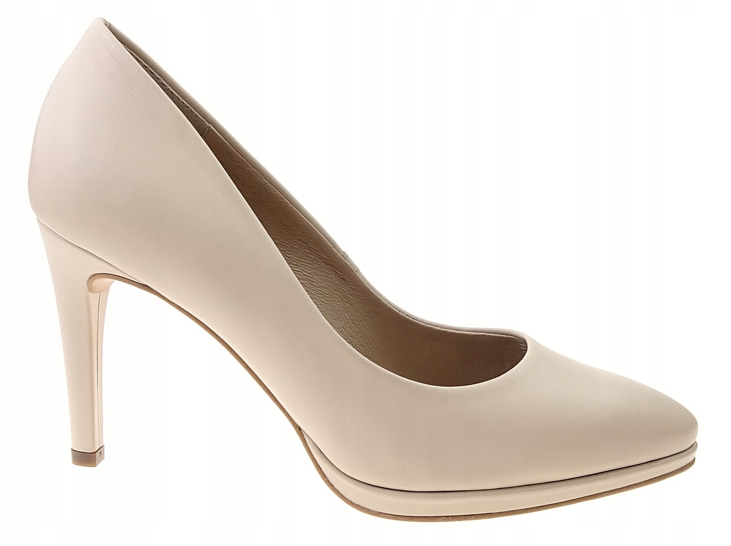 Ryłko czółenka platforma 8G200T7 beż, skóra 38.5