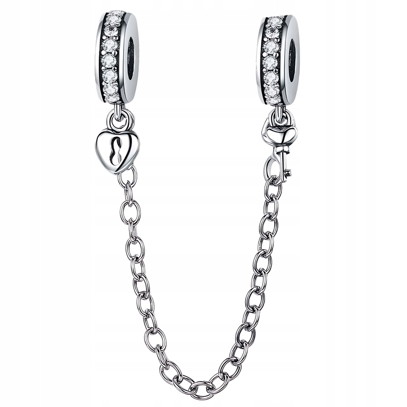 Charms Řetízek Bezpečnostní visací zámek Klíč Stříbro 925 Charmsy Trusky