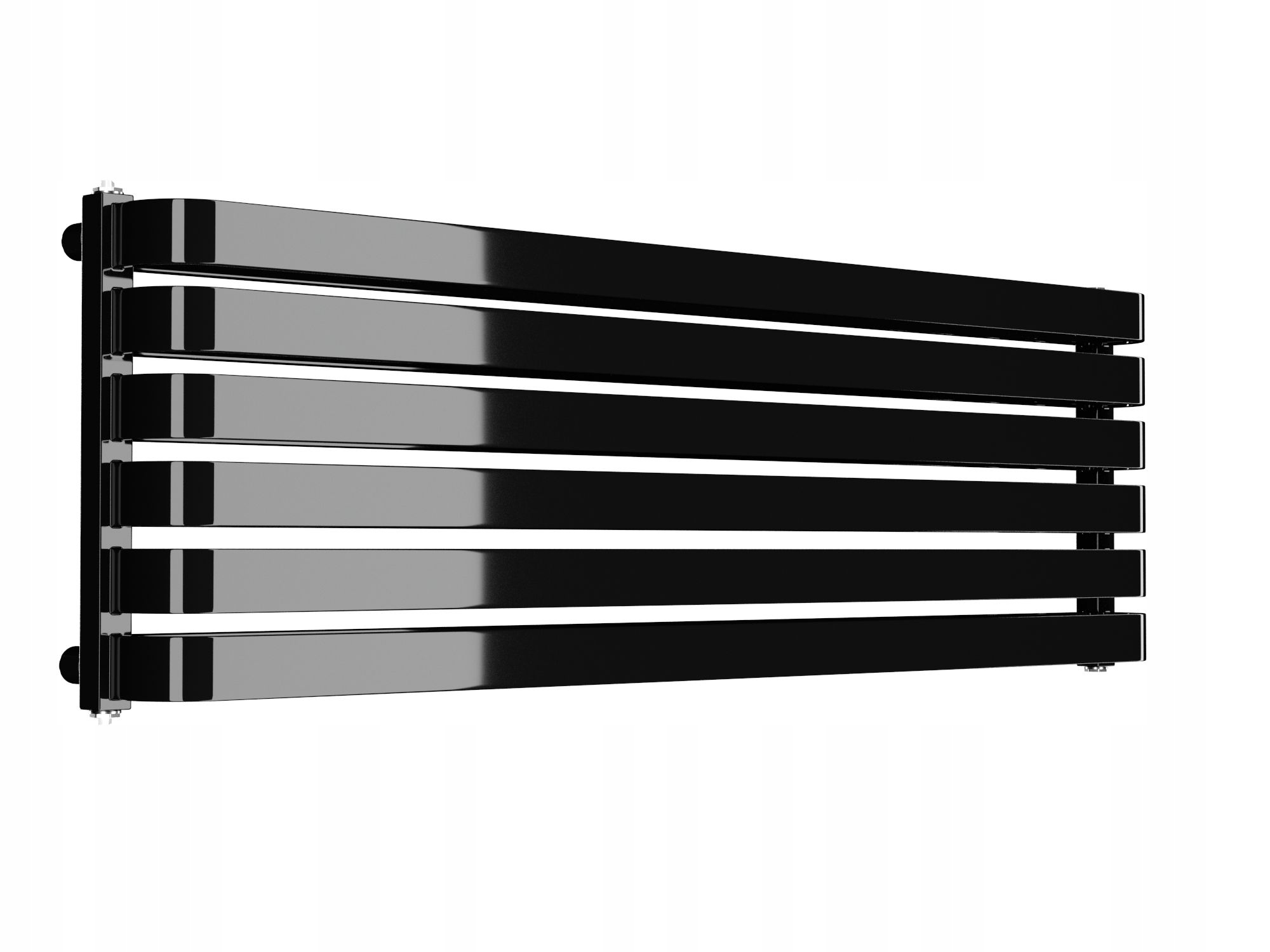 Dekoratívny horizontálny radiátor Male 140x395 Čierny lesk