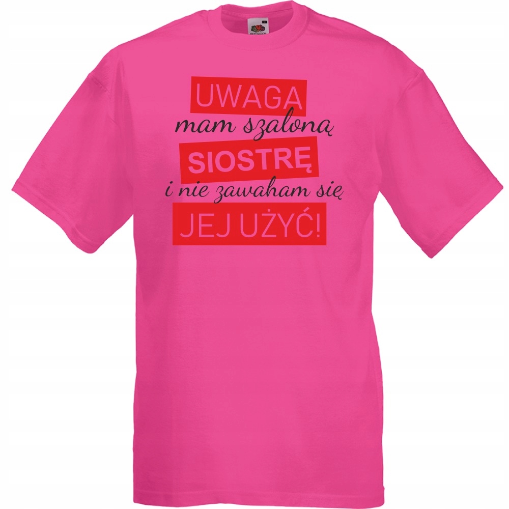 

Koszulka siostra brat rodzeństwo S fuksja
