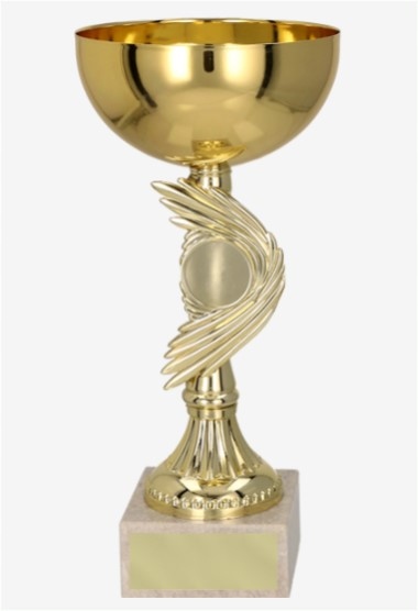 Puchar metalowy Tryumf 9031A 21 cm złoty