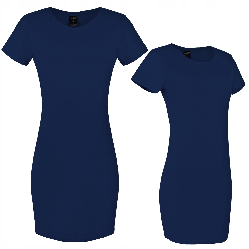 LETNIA SUKIENKA DAMSKA GŁADKA CASUAL KRÓTKI RĘKAW DOPASOWANA ELASTYCZNA M