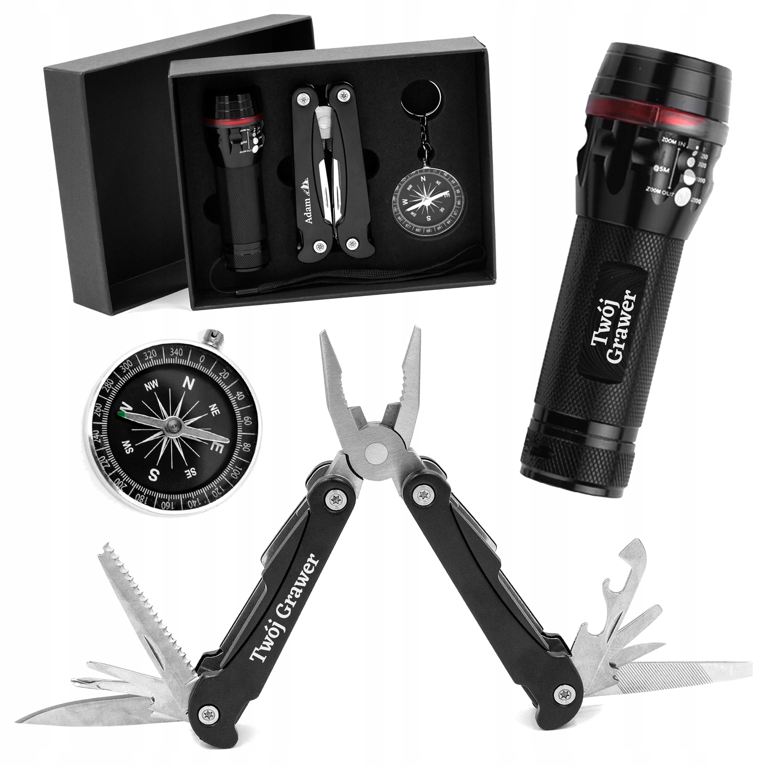 

Narzędzie wielofunkcyjne latarka Grawer