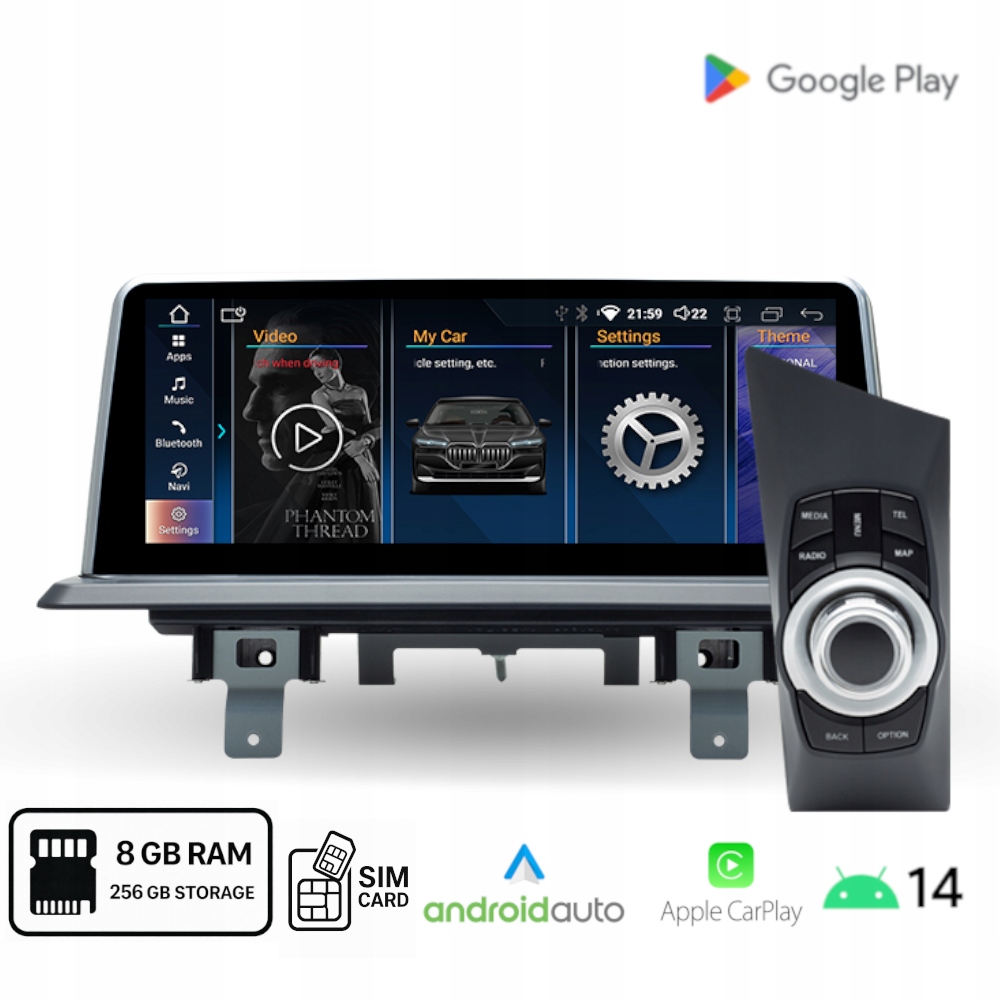 Android rádio Bmw E87 E88 E81 E82 Android Auto Carplay Wi-Fi Sim 8+128 Gb