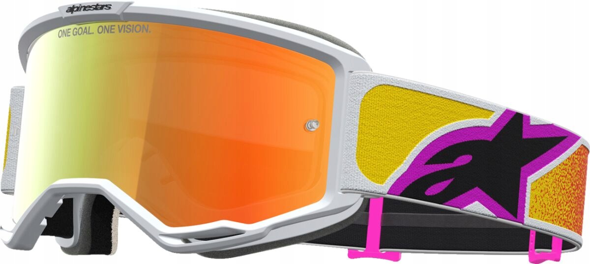 Gogle Na Crossa Quada Alpinestars Vision 5 Drag Orange/red Mirror Red