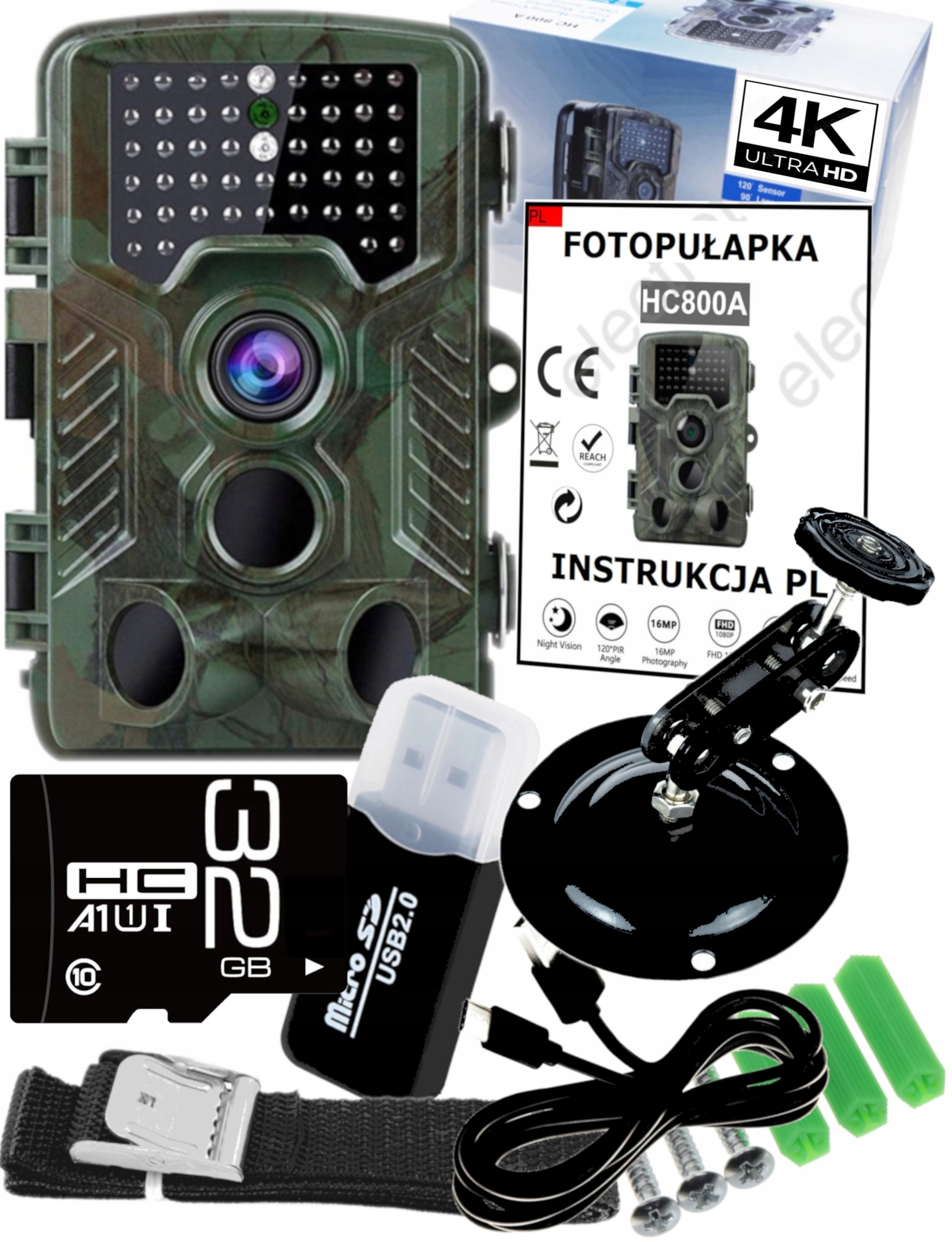 Fotopast Lesní Kamera 4K UltraHD 50Mpx MenuPL