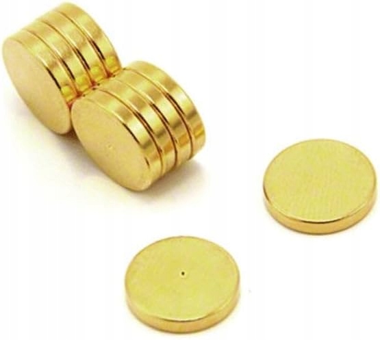 Magnet neodymový pozlacený akupresurní 12 x 2 mm 10 Ks Magnet Expert