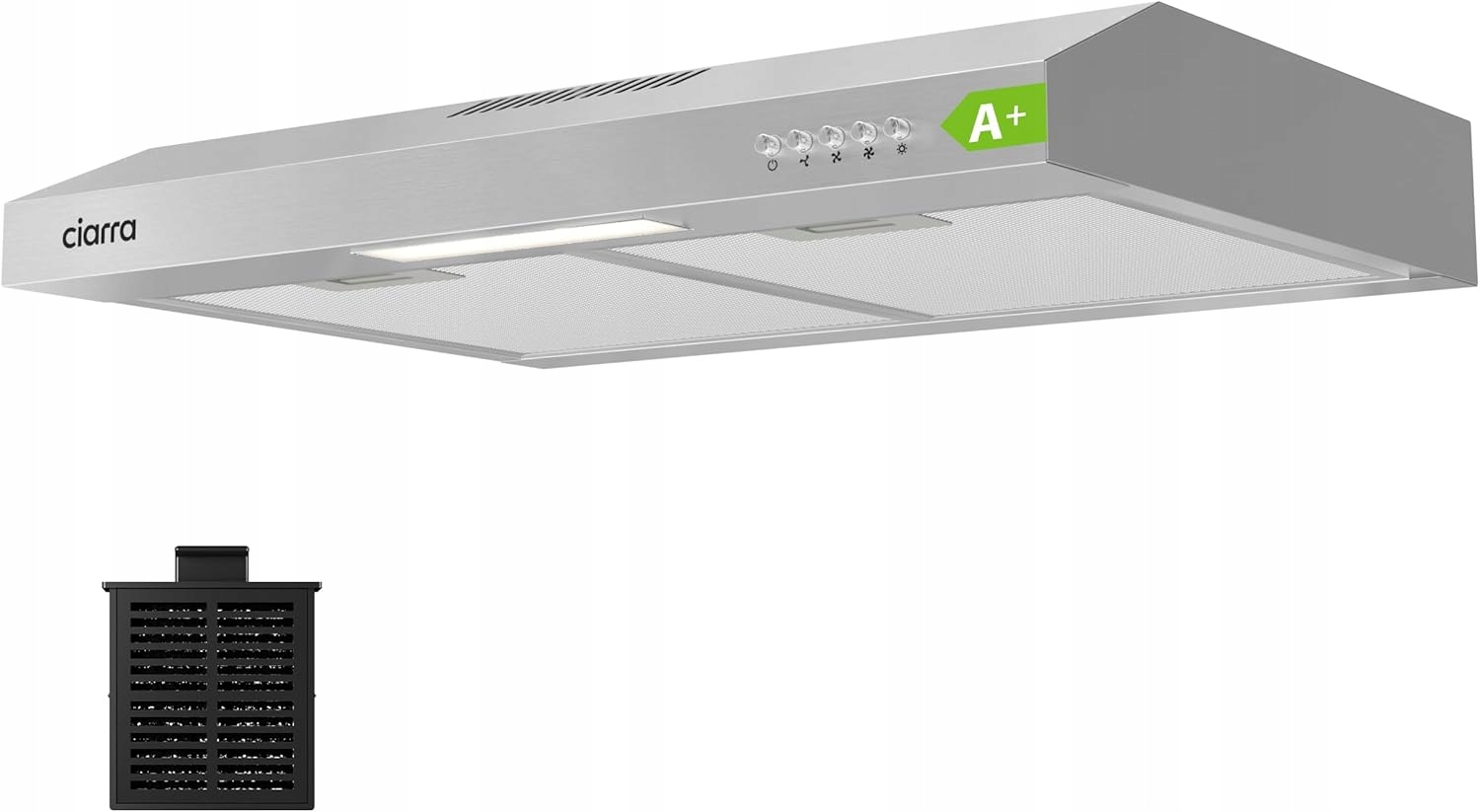 Ciarra AWS6903D Okap kuchenny 60 cm Aluminium Szczotkowane Klasa A+