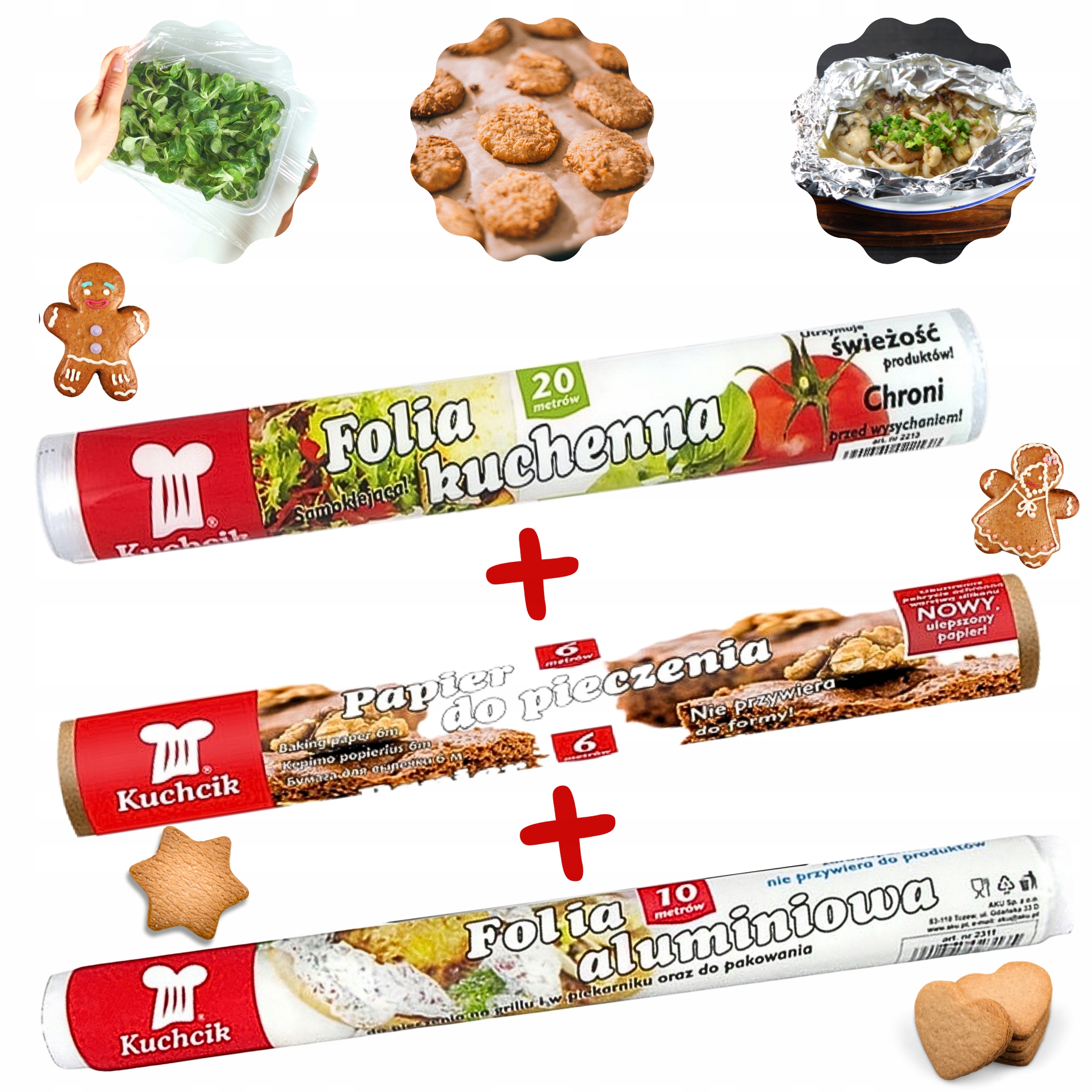 PAPIER do pieczenia + FOLIA Spożywcza + FOLIA Aluminiowa KUCHENNA