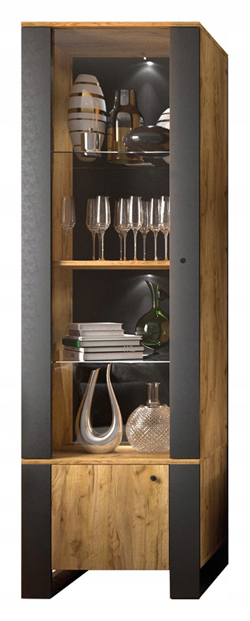 

Witryna z półkami Wood 1D1W Dąb Craft Złoty