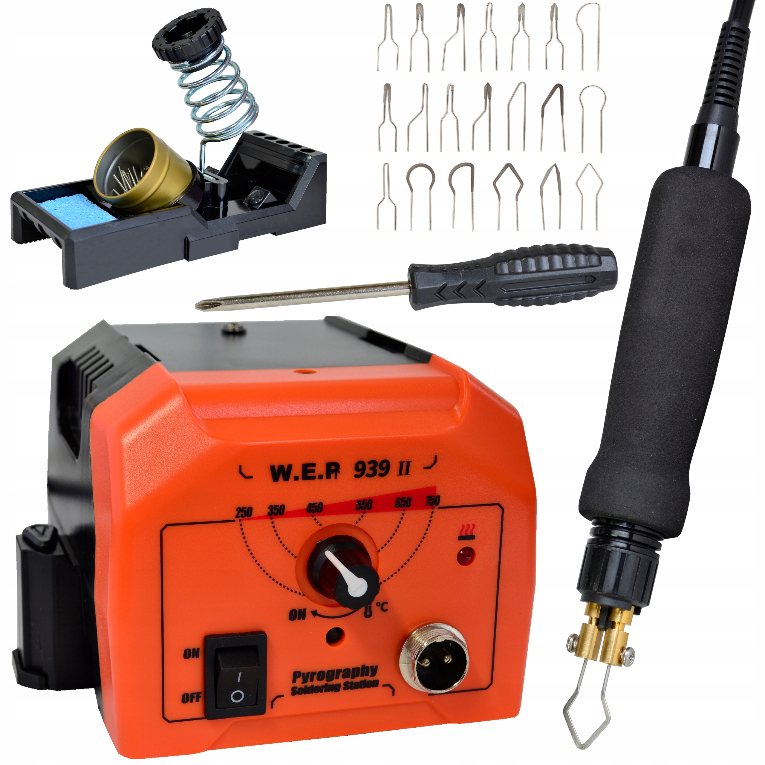 Wypalarka do Drewna Skóry Pirograf Hotair Wep 939-II 20 Końcówek 250-750°C